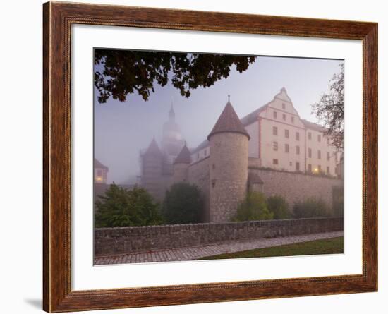 Fortress Marienberg in the Fog, WŸrzburg (City), Bavaria, Germany)-Rainer Mirau-Framed Photographic Print