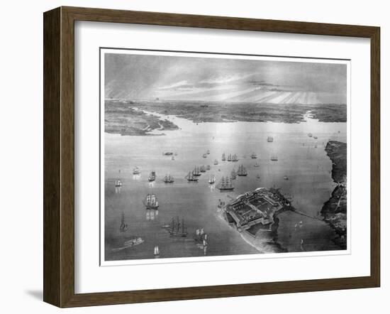 Fortress Monroe, Old Point Comfort, Virginia, 1862-1867-R Hinshelwood-Framed Giclee Print