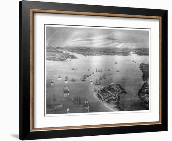 Fortress Monroe, Old Point Comfort, Virginia, 1862-1867-R Hinshelwood-Framed Giclee Print