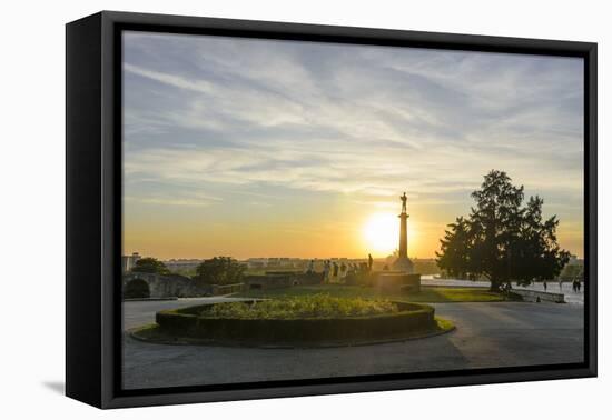 Fortress with the Kalemegdan Park with View to the Statue of the Pobednik, Serbia-Volker Preusser-Framed Premier Image Canvas