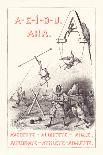 A: A E I O U - Ara - Avocet - Lark - Eagle - Acrobat - Athlete - Egrett,1879 (Engraving)-Fortune Louis Meaulle-Giclee Print