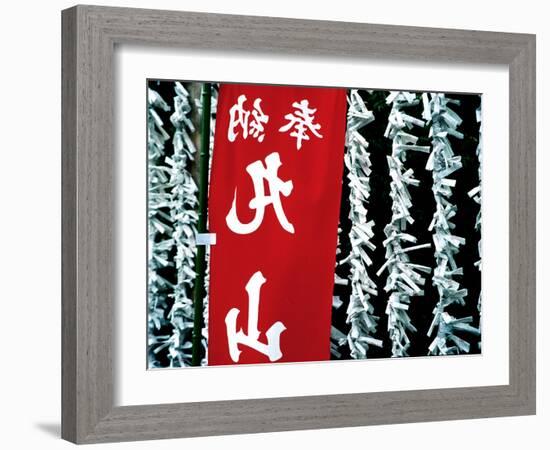 Fortune Papers at Shinto Shrine, Tokyo, Japan-Nancy & Steve Ross-Framed Photographic Print