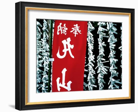 Fortune Papers at Shinto Shrine, Tokyo, Japan-Nancy & Steve Ross-Framed Photographic Print