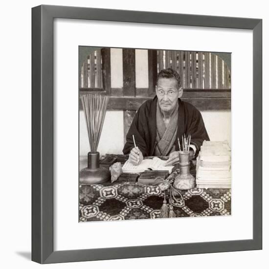 Fortune Teller, Inari Temple, Kyoto, Japan, 1904-Underwood & Underwood-Framed Photographic Print