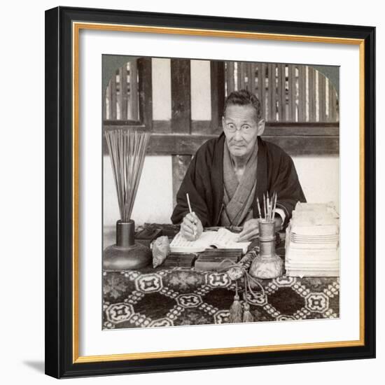 Fortune Teller, Inari Temple, Kyoto, Japan, 1904-Underwood & Underwood-Framed Photographic Print