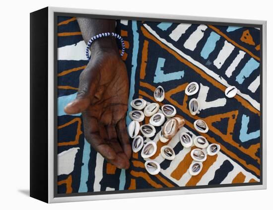 Fortune Telling with Cowrie Shells, Saly, Thies, Senegal, West Africa, Africa-Godong-Framed Premier Image Canvas