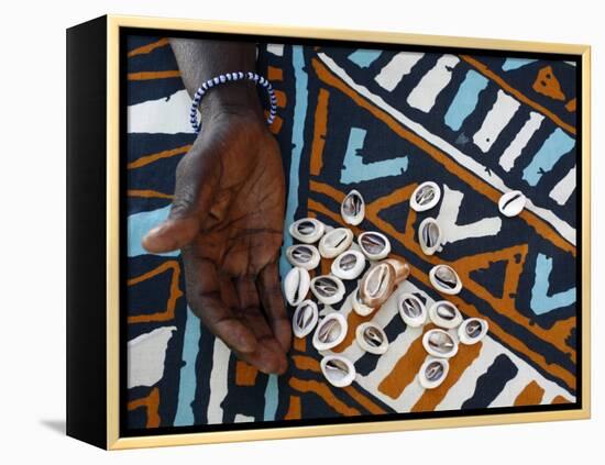 Fortune Telling with Cowrie Shells, Saly, Thies, Senegal, West Africa, Africa-Godong-Framed Premier Image Canvas