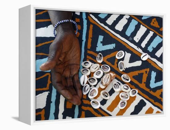 Fortune Telling with Cowrie Shells, Saly, Thies, Senegal, West Africa, Africa-Godong-Framed Premier Image Canvas