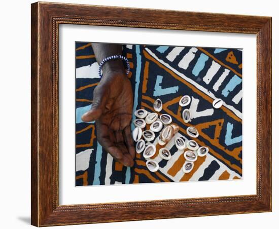 Fortune Telling with Cowrie Shells, Saly, Thies, Senegal, West Africa, Africa-Godong-Framed Photographic Print