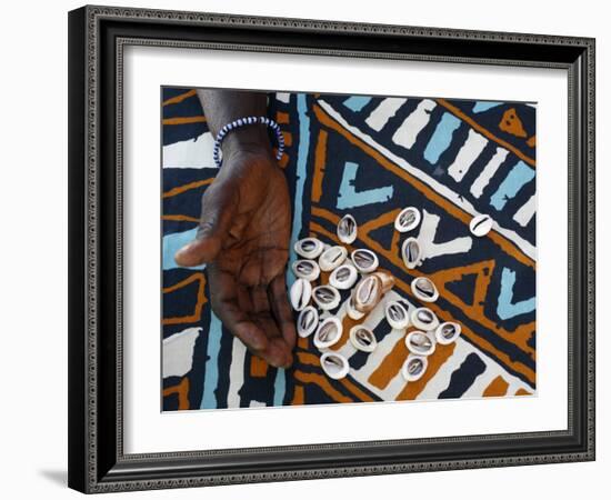 Fortune Telling with Cowrie Shells, Saly, Thies, Senegal, West Africa, Africa-Godong-Framed Photographic Print