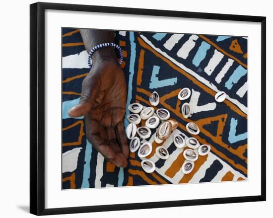 Fortune Telling with Cowrie Shells, Saly, Thies, Senegal, West Africa, Africa-Godong-Framed Photographic Print