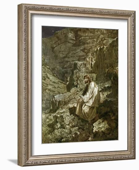 Forty Days in the Wilderness, Tempted by Satan-William Brassey Hole-Framed Giclee Print