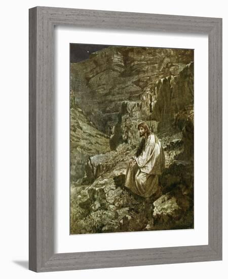 Forty Days in the Wilderness, Tempted by Satan-William Brassey Hole-Framed Giclee Print