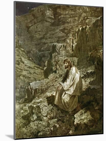 Forty Days in the Wilderness, Tempted by Satan-William Brassey Hole-Mounted Giclee Print