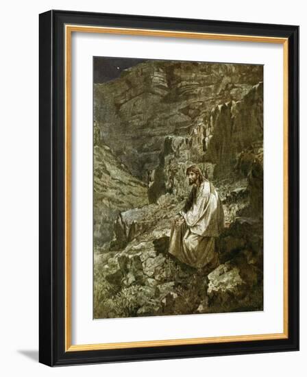 Forty Days in the Wilderness, Tempted by Satan-William Brassey Hole-Framed Giclee Print