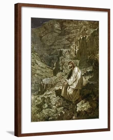 Forty Days in the Wilderness, Tempted by Satan-William Brassey Hole-Framed Giclee Print