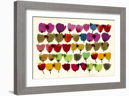 Forty Five Tulips, 2023 (Watercolour)-Jenny Frean-Framed Giclee Print