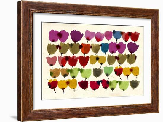 Forty Five Tulips, 2023 (Watercolour)-Jenny Frean-Framed Giclee Print