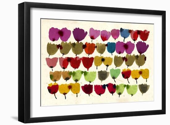 Forty Five Tulips, 2023 (Watercolour)-Jenny Frean-Framed Giclee Print