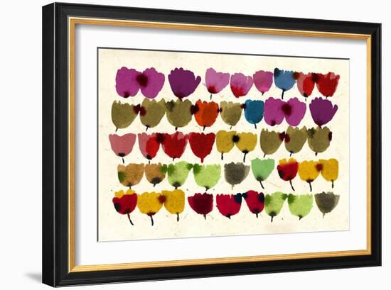 Forty Five Tulips, 2023 (Watercolour)-Jenny Frean-Framed Giclee Print