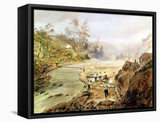 Fortyniners' Washing Gold from the Calaveres River, California, 1858-null-Framed Premier Image Canvas