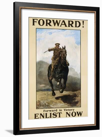 Forward! Enlist Now Poster-null-Framed Giclee Print