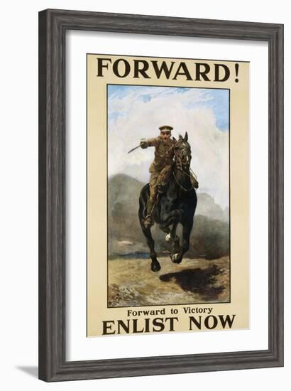 Forward! Enlist Now Poster-null-Framed Giclee Print