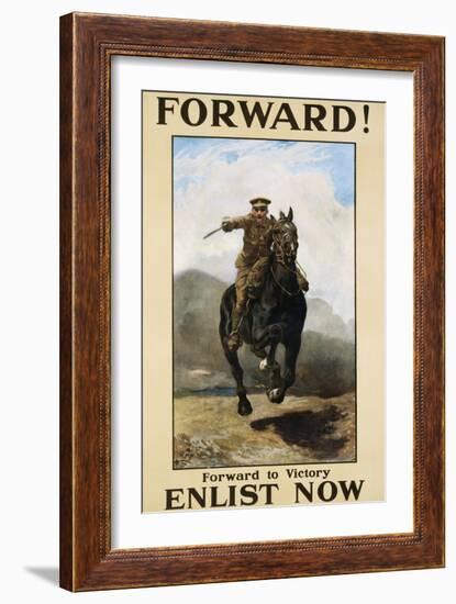 Forward! Enlist Now Poster-null-Framed Giclee Print