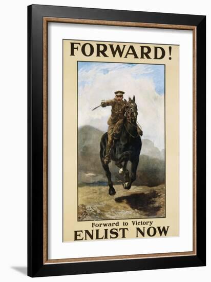 Forward! Enlist Now Poster-null-Framed Giclee Print