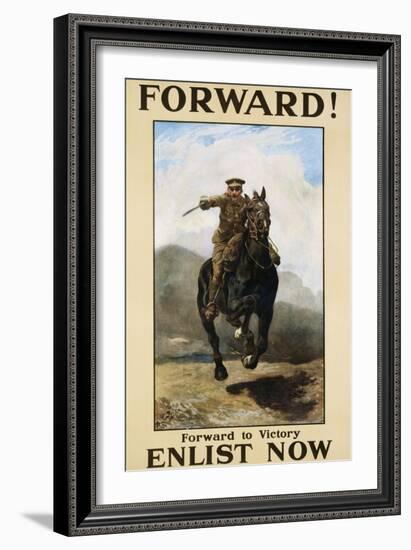 Forward! Enlist Now Poster-null-Framed Giclee Print