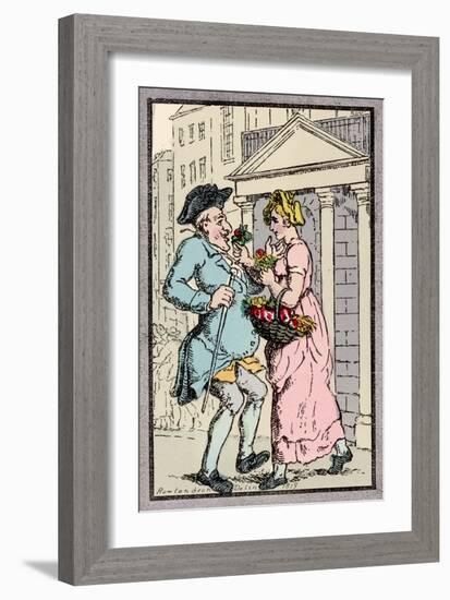 Forward Flower Girl 1819-Thomas Rowlandson-Framed Art Print