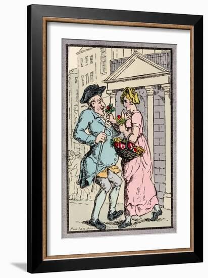 Forward Flower Girl 1819-Thomas Rowlandson-Framed Art Print