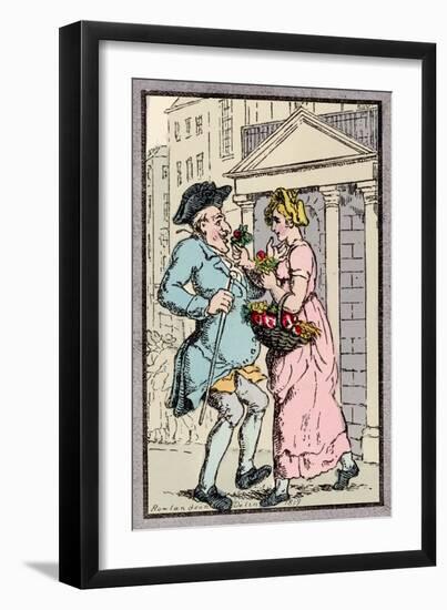 Forward Flower Girl 1819-Thomas Rowlandson-Framed Art Print