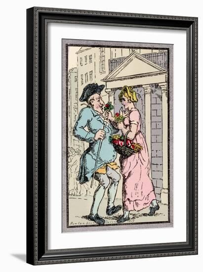 Forward Flower Girl 1819-Thomas Rowlandson-Framed Art Print