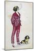 Forward Young Woman Wears a Cerise Pink and Red Pyjama Suit-Xavier Sager-Mounted Art Print