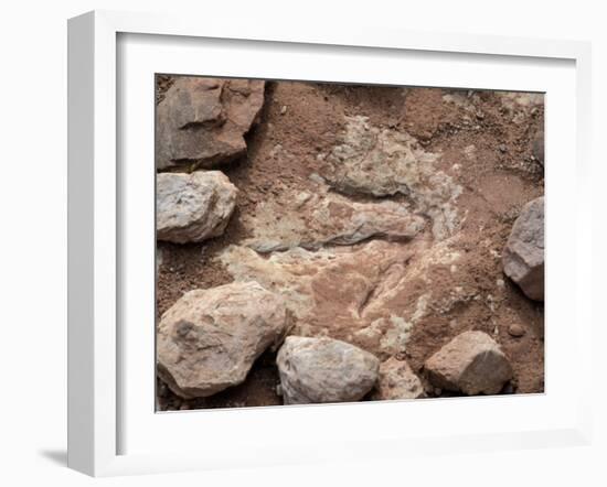 Fossil Dinosaur Footprint Near Tuba City, Arizona-null-Framed Photographic Print