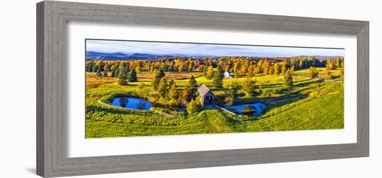 Foster Covered Bridge in fall, Cabot, Washington County, Vermont, USA-null-Framed Photographic Print