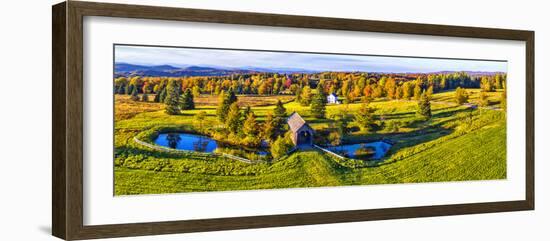 Foster Covered Bridge in fall, Cabot, Washington County, Vermont, USA-null-Framed Photographic Print