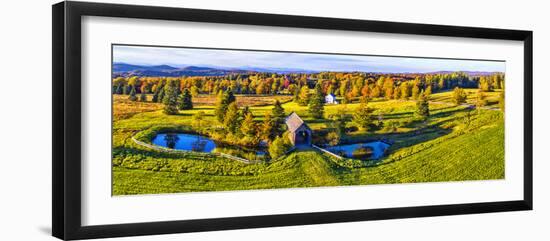 Foster Covered Bridge in fall, Cabot, Washington County, Vermont, USA-null-Framed Photographic Print