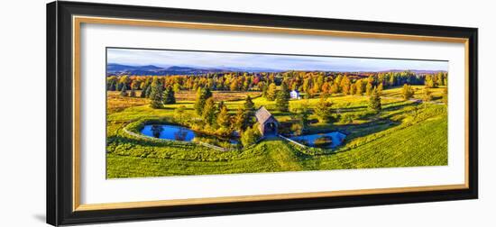 Foster Covered Bridge in fall, Cabot, Washington County, Vermont, USA-null-Framed Photographic Print