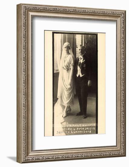 Foto Ak Prinz E. Heinrich Von Sachsen, Prinzessin Sophie Von Luxemburg-null-Framed Photographic Print