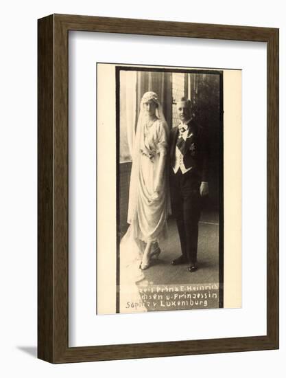 Foto Ak Prinz E. Heinrich Von Sachsen, Prinzessin Sophie Von Luxemburg-null-Framed Photographic Print