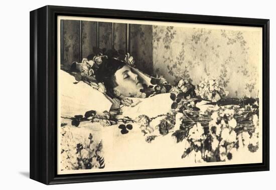 Foto Ak Prinz Luitpold Von Bayern Wittelsbach Aufgebahrt Mit Blumen-German photographer-Framed Premier Image Canvas