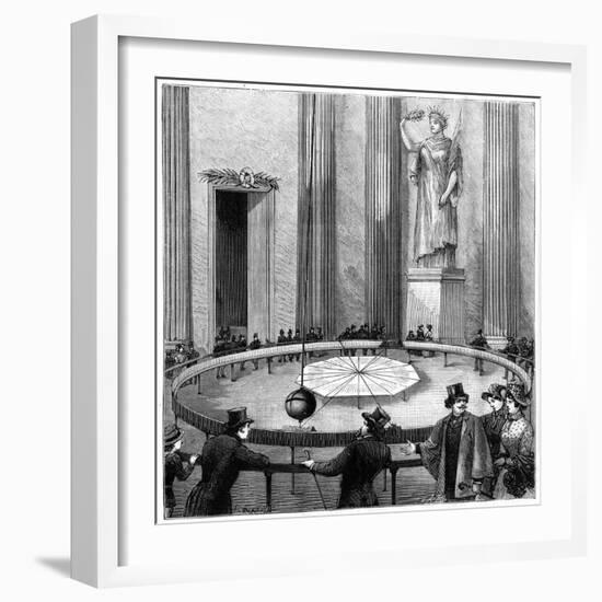Foucault Using His Pendulum to Demonstrate the Rotation of the Earth, Paris, 1851-null-Framed Giclee Print