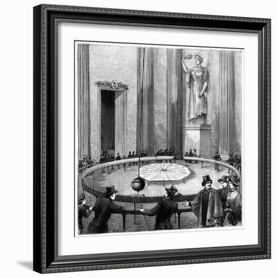 Foucault Using His Pendulum to Demonstrate the Rotation of the Earth, Paris, 1851-null-Framed Giclee Print