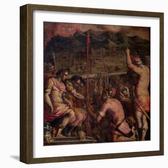 Foundation of Florentia, a Roman Settlement, 1563-1565-Giorgio Vasari-Framed Giclee Print