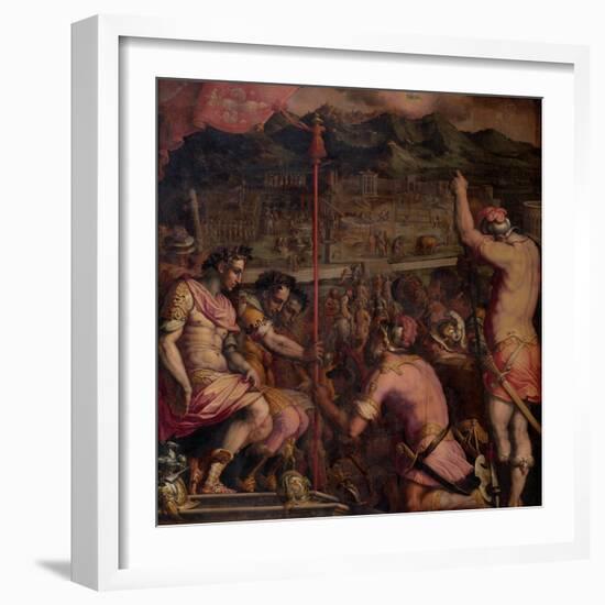 Foundation of Florentia, a Roman Settlement, 1563-1565-Giorgio Vasari-Framed Giclee Print