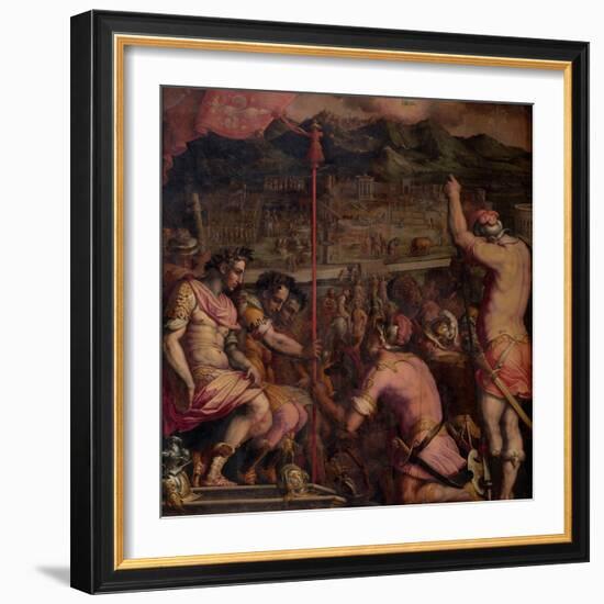 Foundation of Florentia, a Roman Settlement, 1563-1565-Giorgio Vasari-Framed Giclee Print