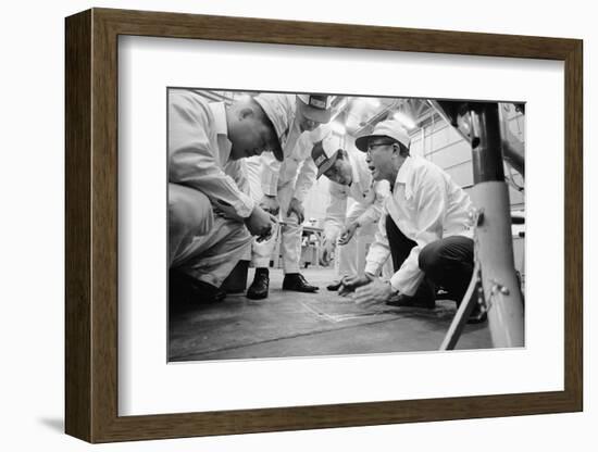 Founder of Honda, Soichura Honda Speaking to Engineers at Honda Plant, Tokyo, Japan, 1967-Takeyoshi Tanuma-Framed Photographic Print