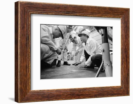 Founder of Honda, Soichura Honda Speaking to Engineers at Honda Plant, Tokyo, Japan, 1967-Takeyoshi Tanuma-Framed Photographic Print